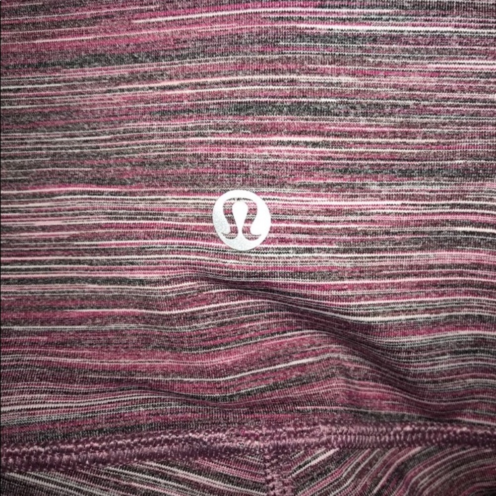 Lululemon pink, grey, and white leggings, size 4